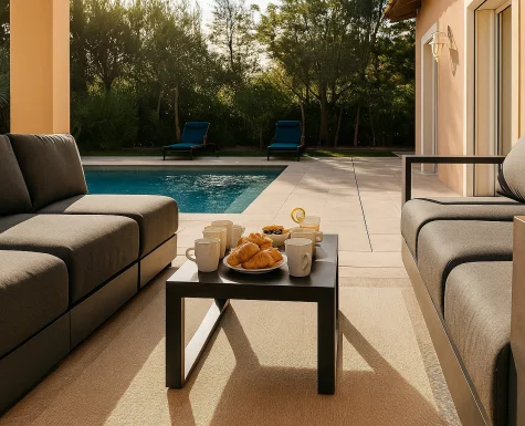 Lower lounge under the porch, very comfortable