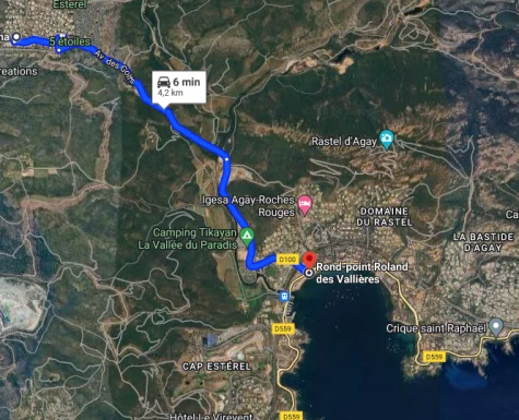 4 km from Agay beach